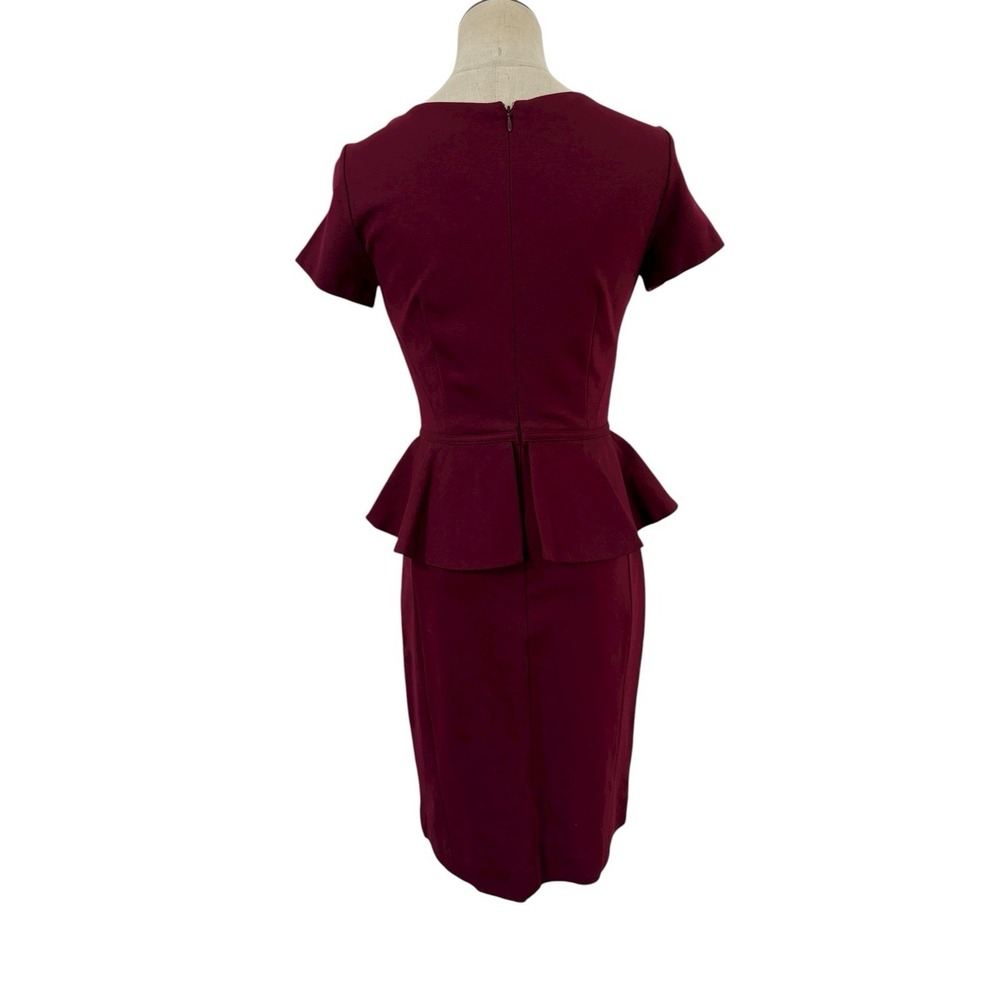 NWT Ann‎ Taylor Dress Peplum Burgundy Sz 2P Office Career  Professional Wiggle - Picture 6 of 10